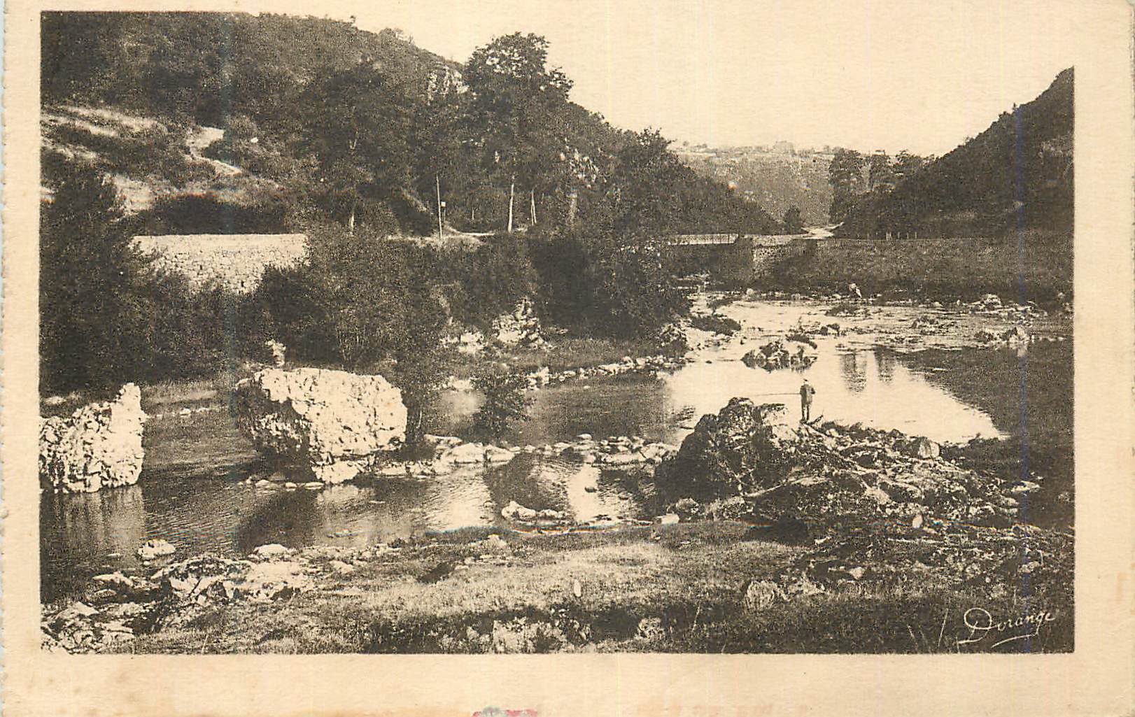 Le Dorange — view of the watercourse with fisherman — publisher Dorange, n°1