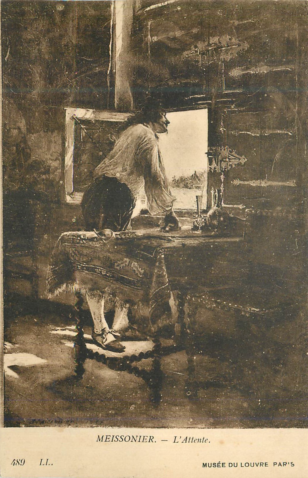 CPA Musee du Louvre Paris Meissonier l'Attente