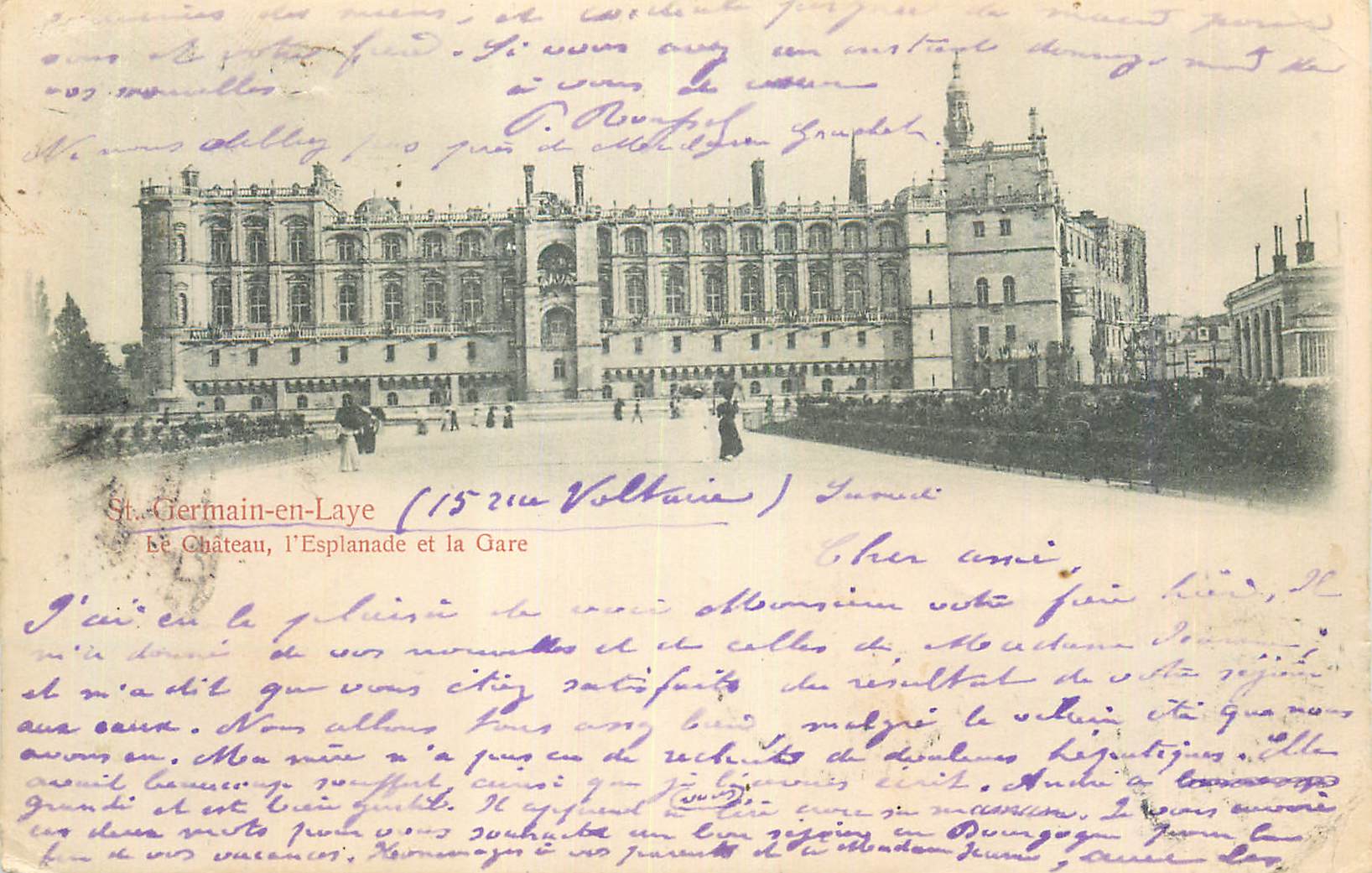 St. Germain-en-Laye — Le Château, l'Esplanade et la Gare — éditeur inconnu
