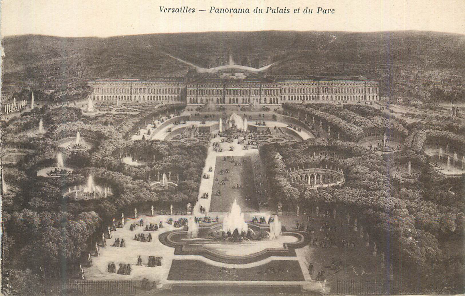 CPA Versailles Panorama du Palais et du Parc