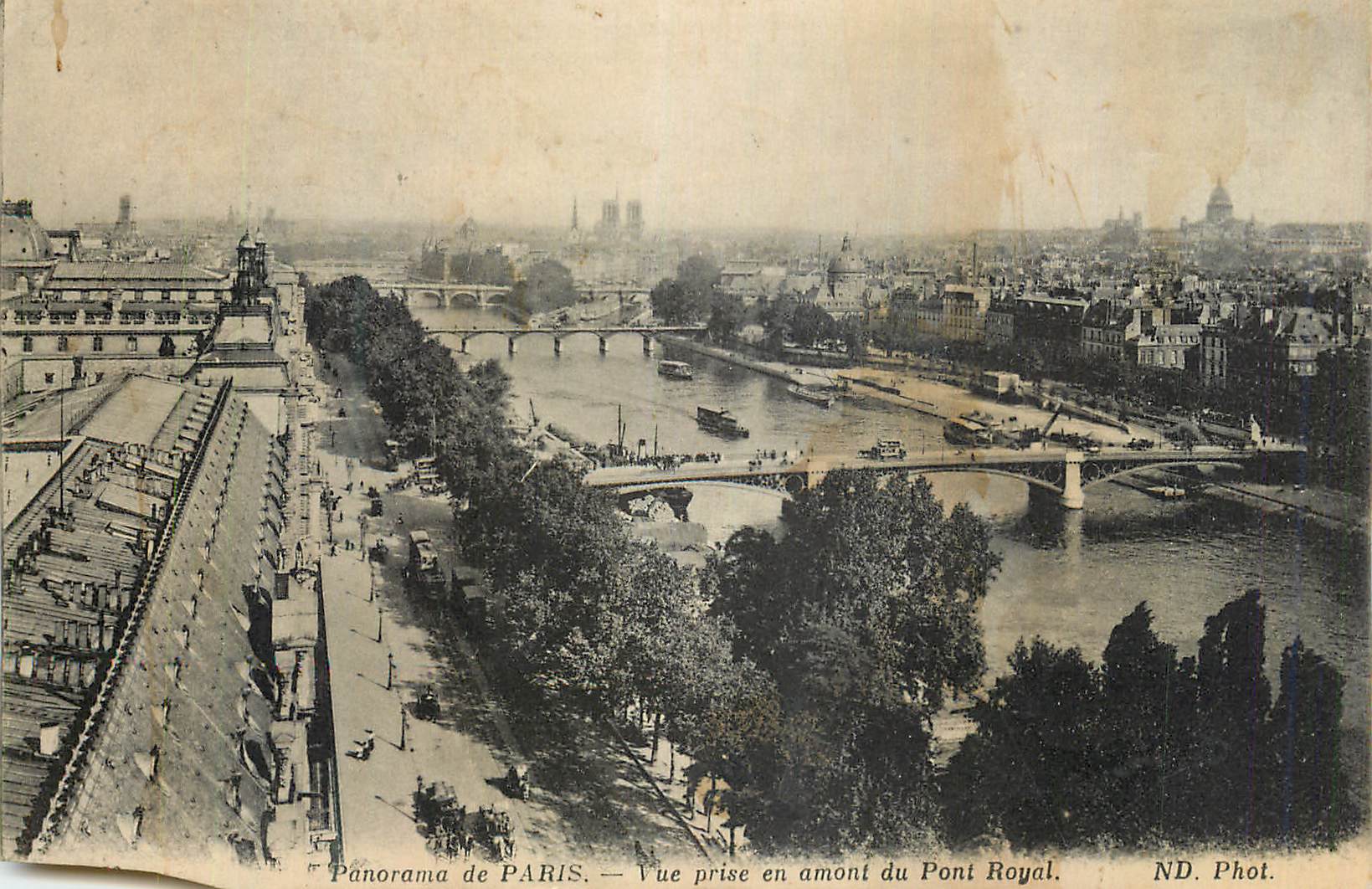 CPA Panorama de Paris Vue prise en amont du Pont Royal