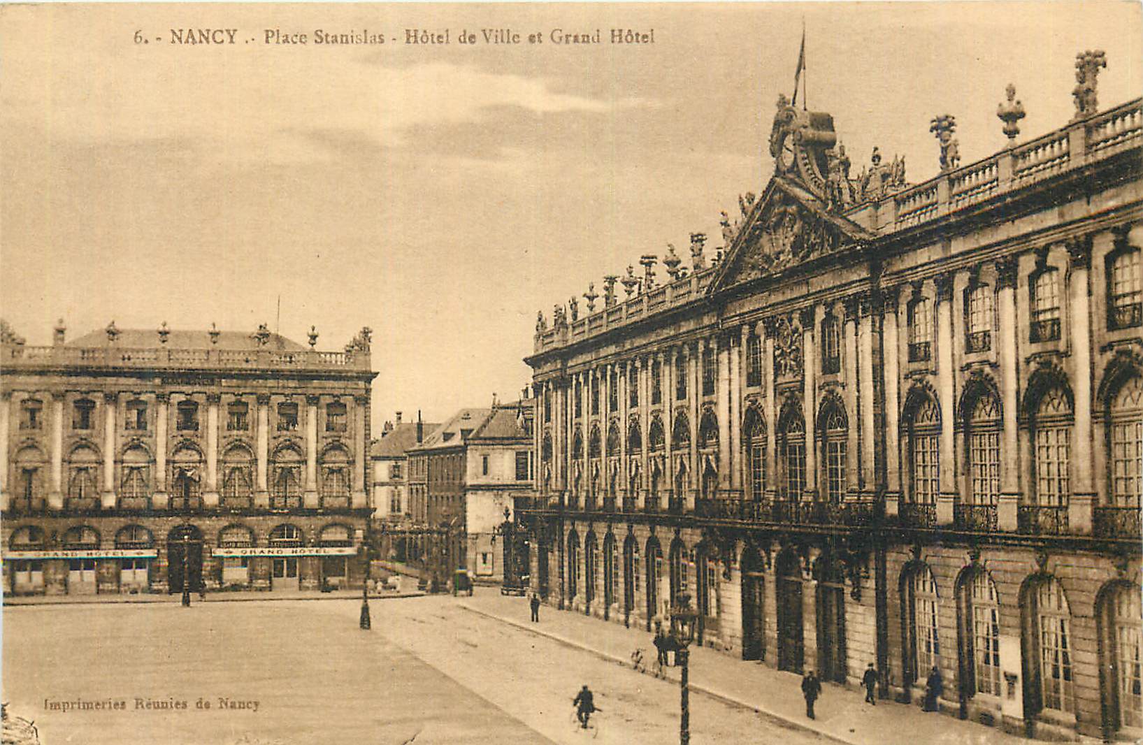 CPA Nancy Place Stanislas Hotel de Ville et Grand Hotel