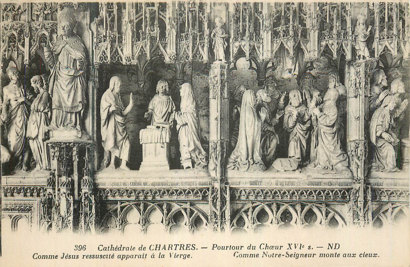 CPA Cathedrale de Chartres Pourtour du Choeur XVIe S Jesus Ressuscite apparait a la Vierge