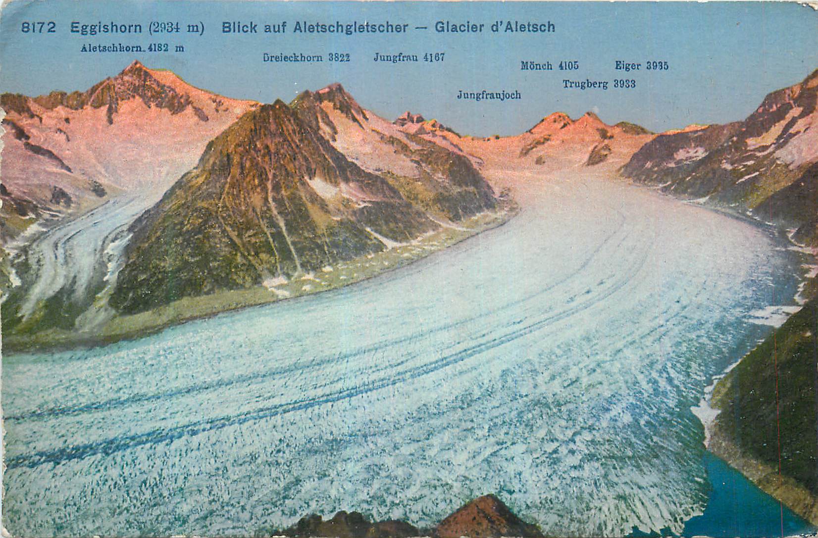 CPA Eggishorn (2934 m) Blick auf Aletschgletscher Glacier d'Aletsch