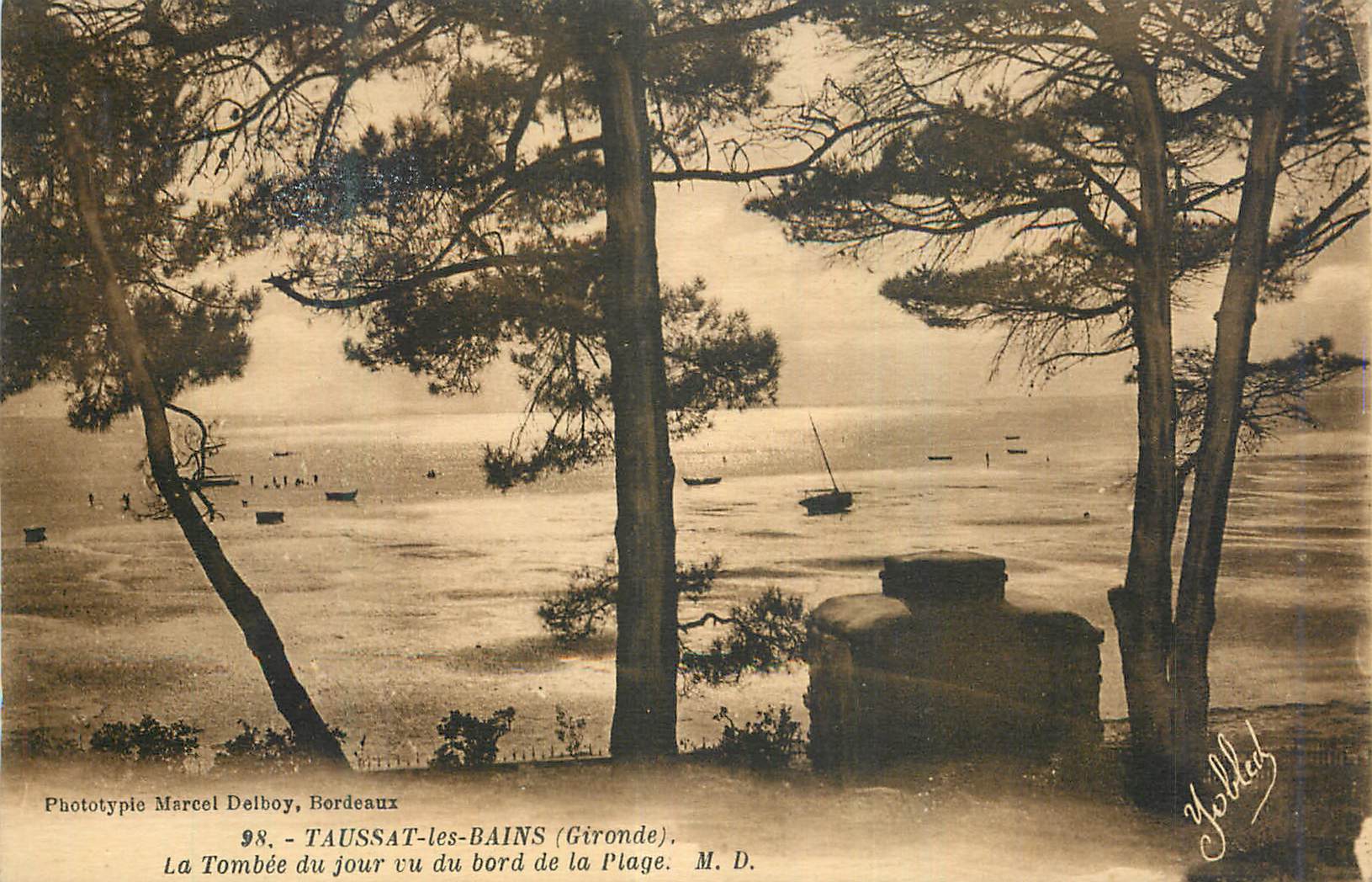 CPA Taussat les Bains (Gironde) La Tombee du Jour vu du Bord de la Plage