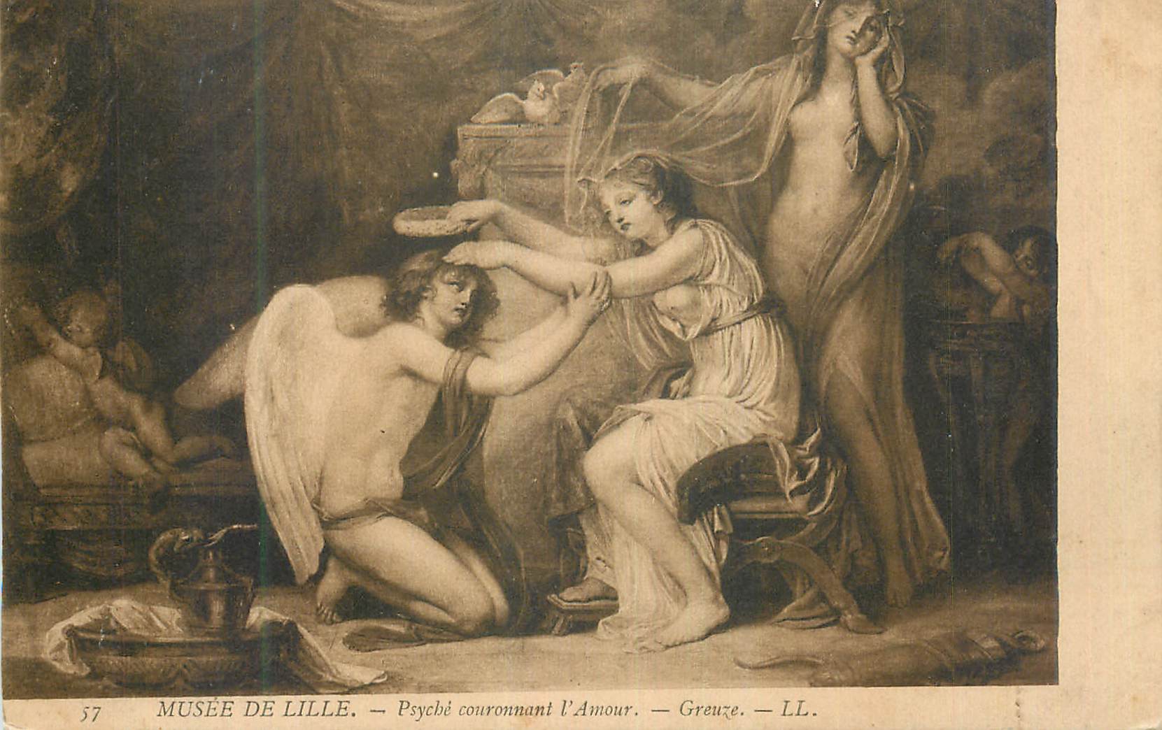 CPA Musee de Lille Psycbe Couronnant l'Amour Greuze