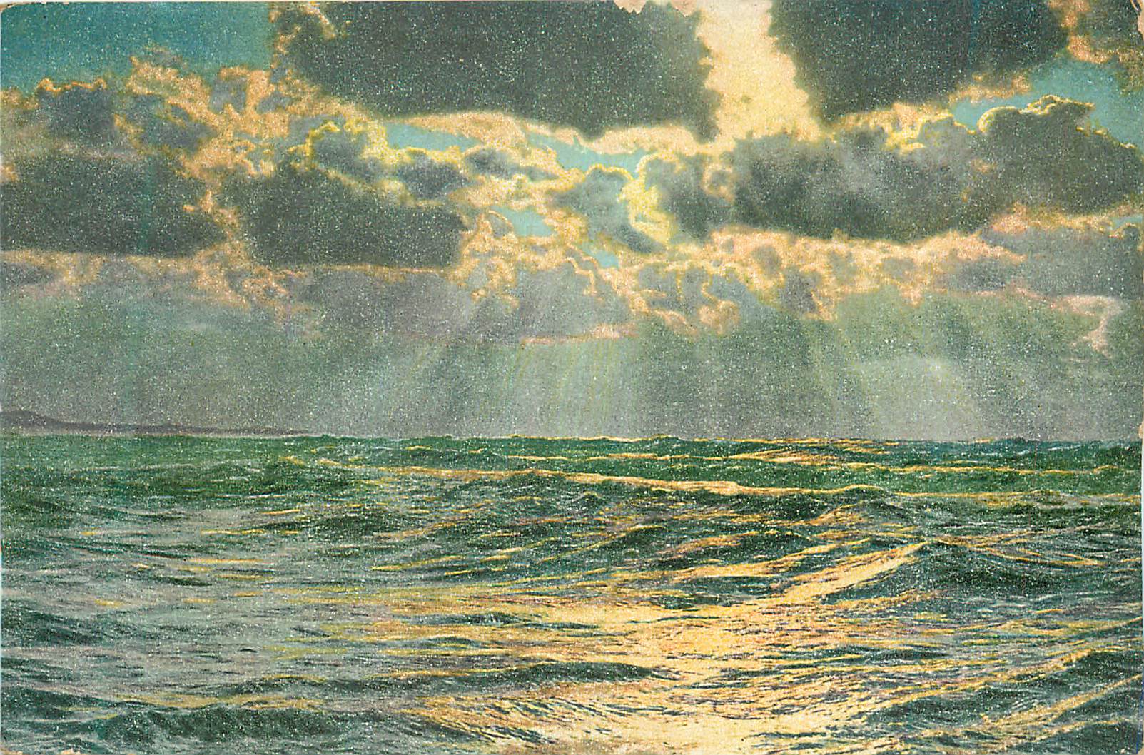 Coucher de soleil sur la mer — vue panoramique — éditeur non identifiable