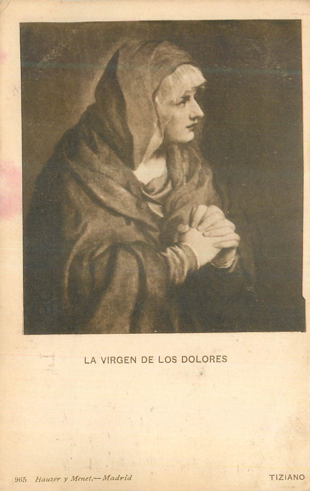 CPA Tiziano La Virgen de Los Dolores