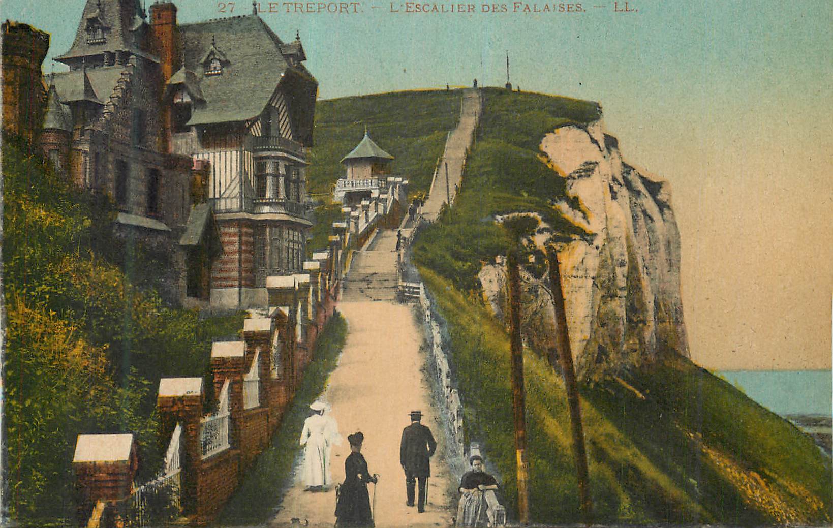 CPA Le Treport L'Escalier des Falaises