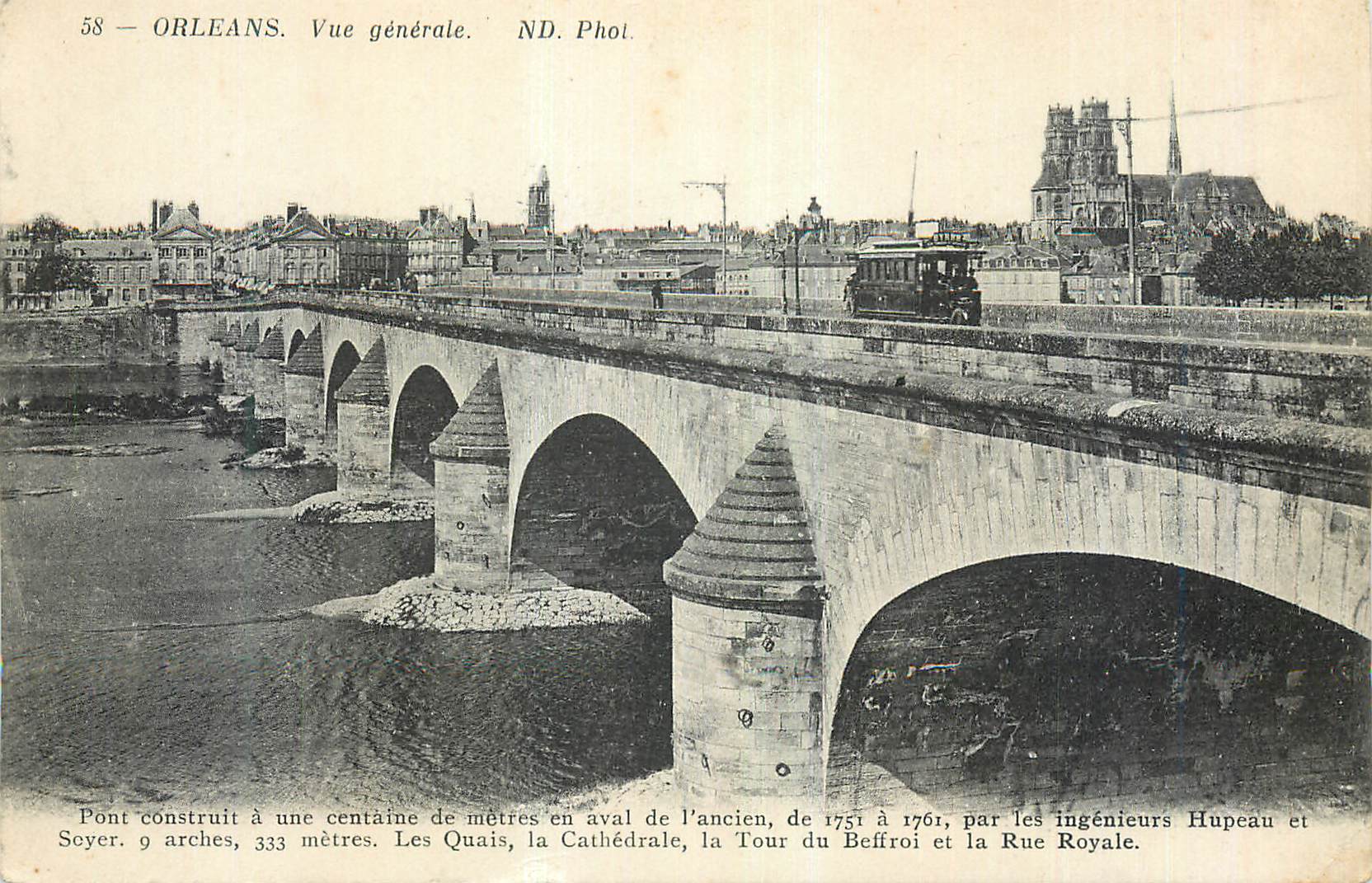 CPA Orleans Vue Generale Pont Construit a une Centaine de Metres en Aval de l'Ancien Tramway