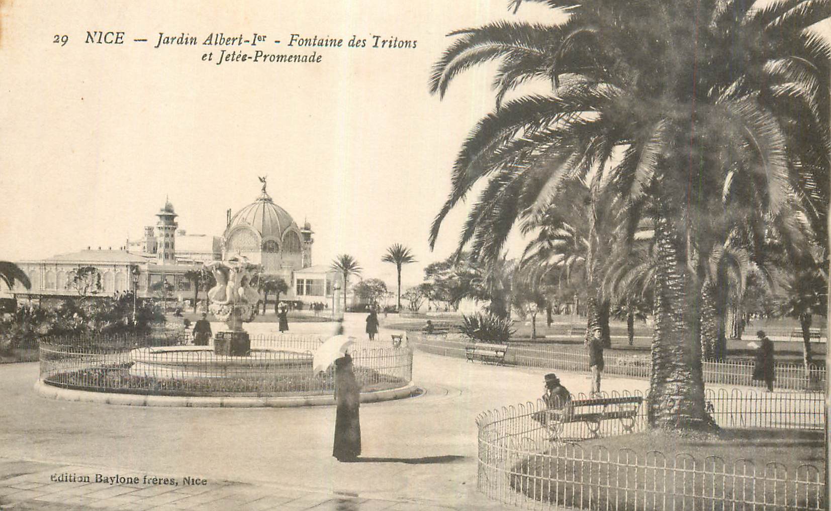 CPA Nice Jardin Albert Ierr Fontaine des Tritons et Jetee Promenade