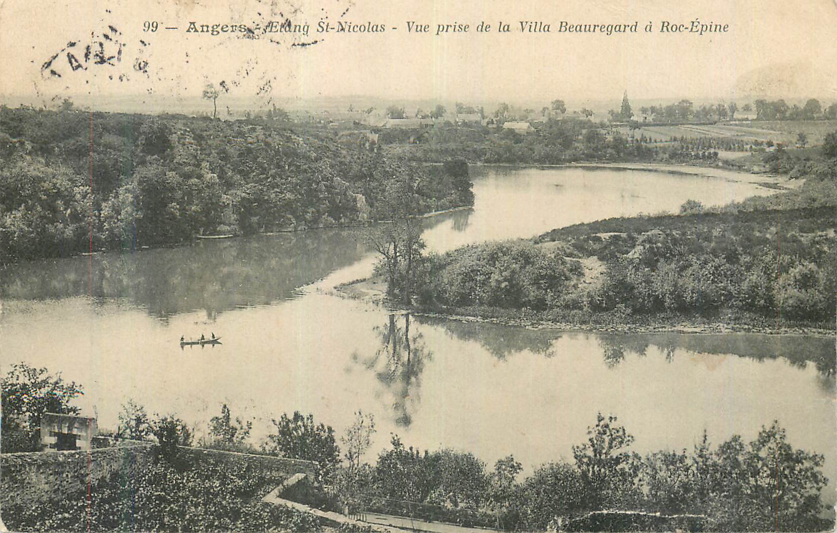 Angers - Étang St-Nicolas - Vue prise de la Villa Beauregard à Roc-Épine