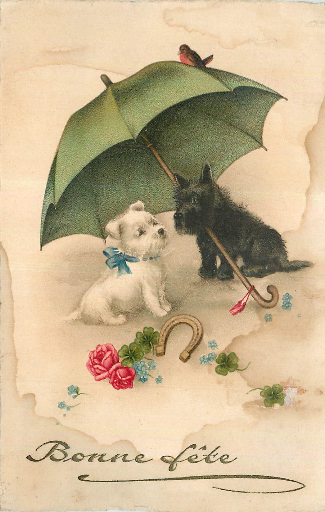 CPA Bonne Fete Chiens