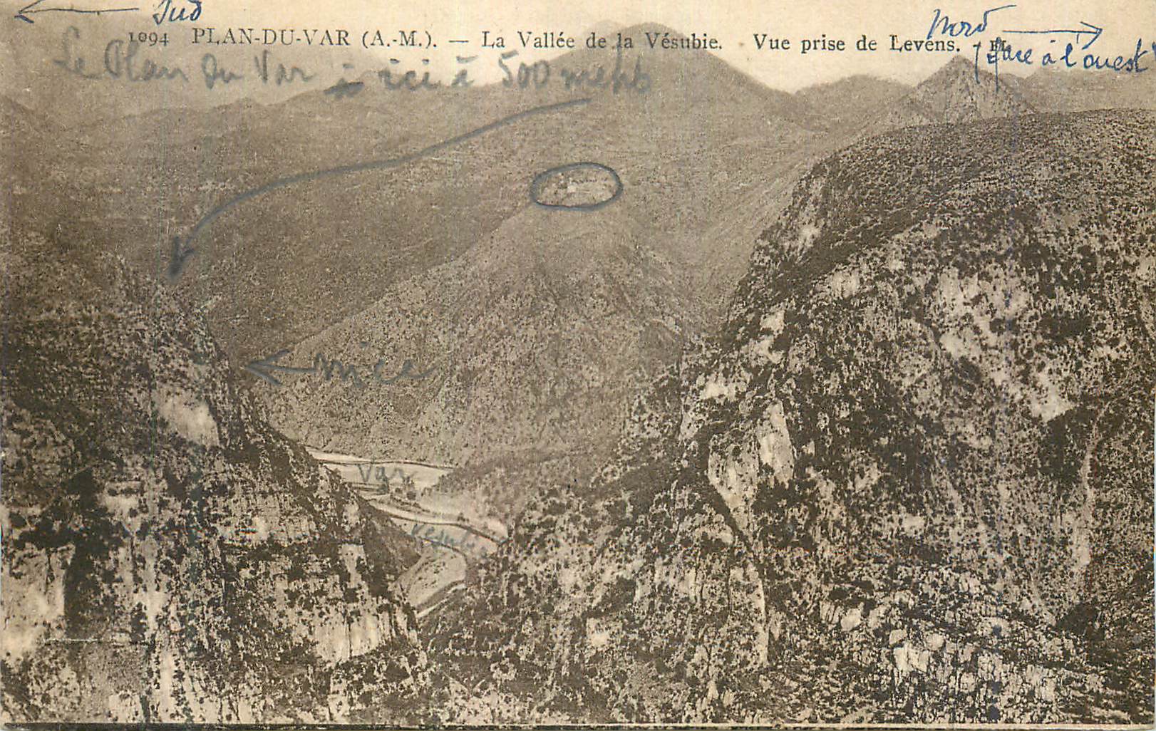 CPA Plan du Var (A M) La Vallee de la Vesubie Vue prise de Levens