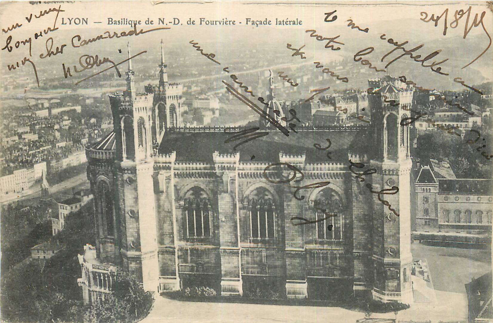 CPA Lyon Basilique de N D de Fourviere Facade Laterale