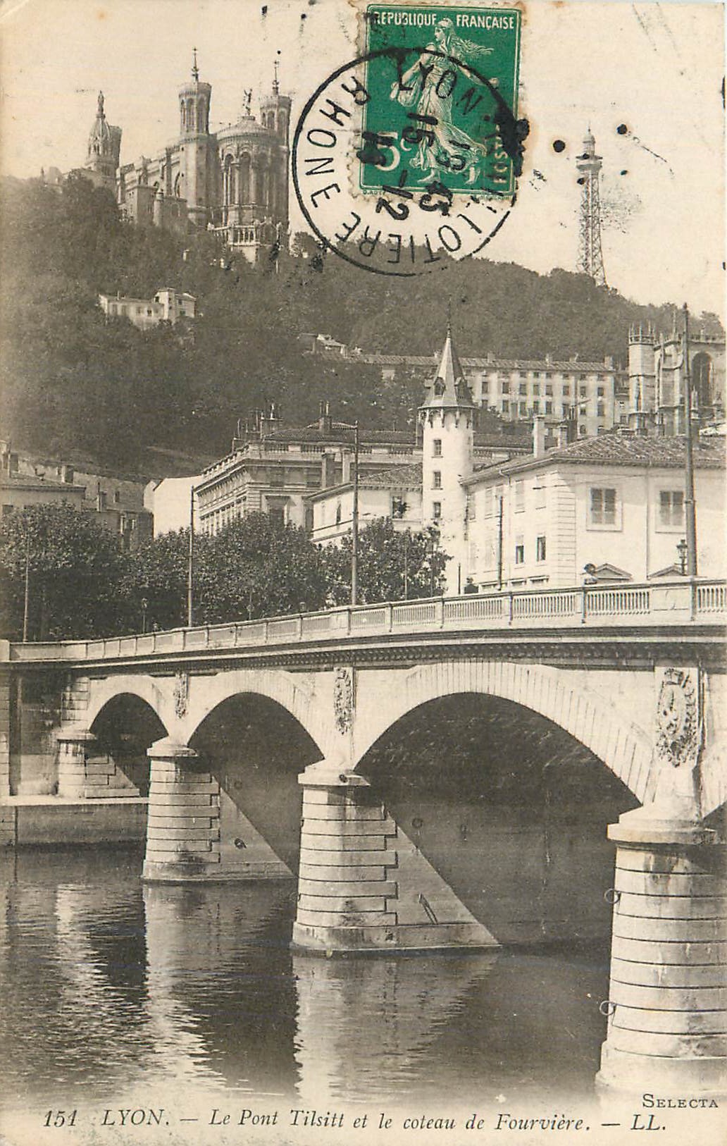 CPA Lyon Le Pont Tilsitt et le Coteau de Fourviere