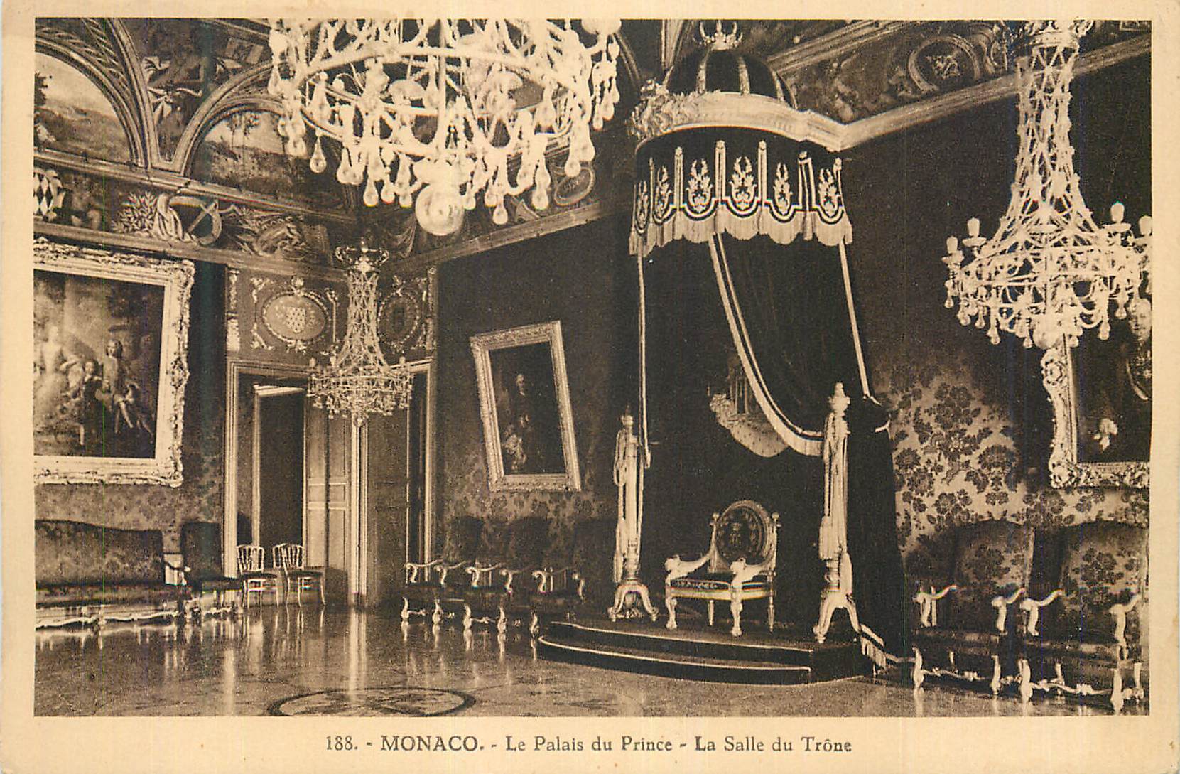 CPA Monaco Le Palais du Prince La Salle du Trone