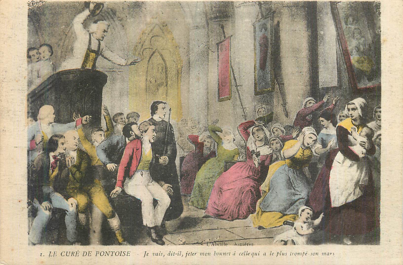 CPA Le Cure de Pontoise Je Vais dit il Jeter mon Bonnet a celle qui a le plus trompe son Mari