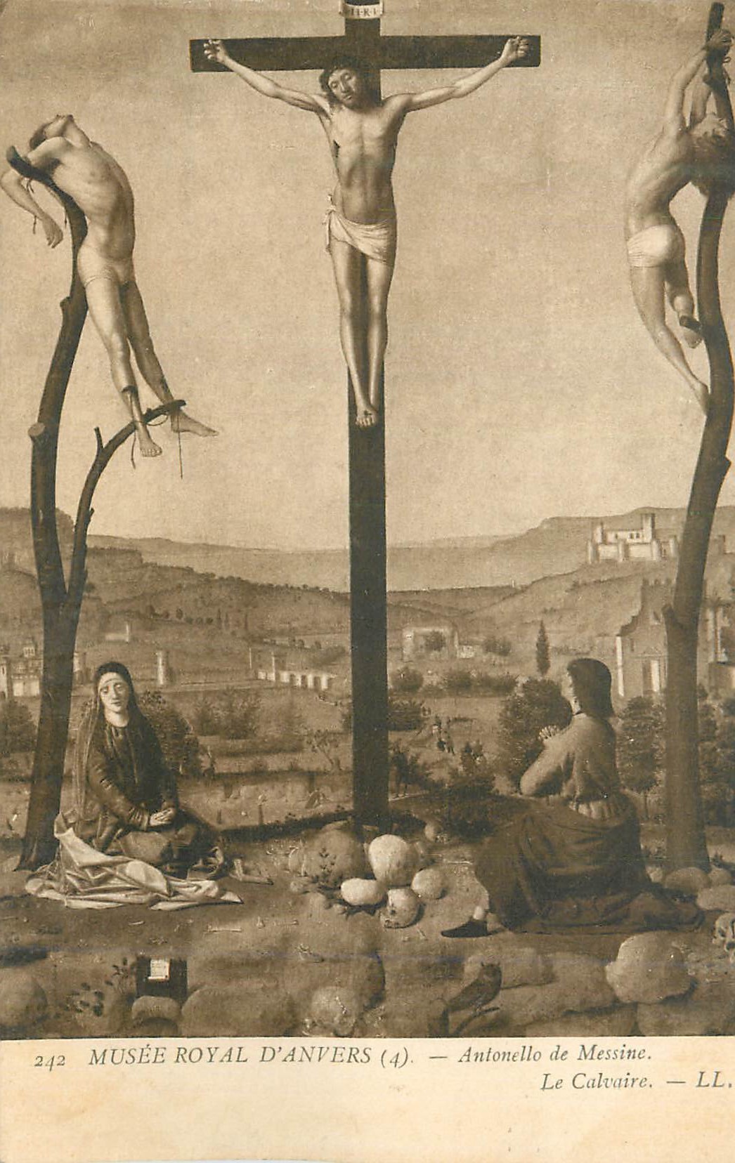 CPA Musee Royal d'Anvers Antonello de Messine Le Calvaire