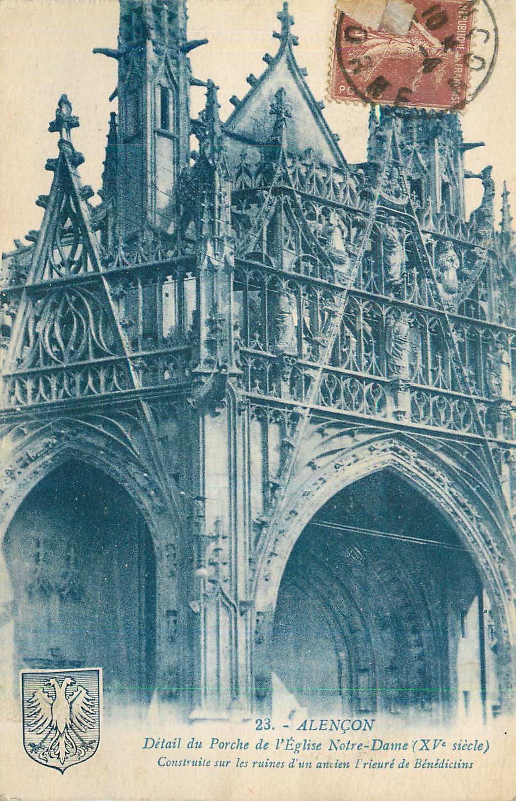 CPA Alencon Detail du Porche de l'Eglise Notre Dame (XVe Siecle)