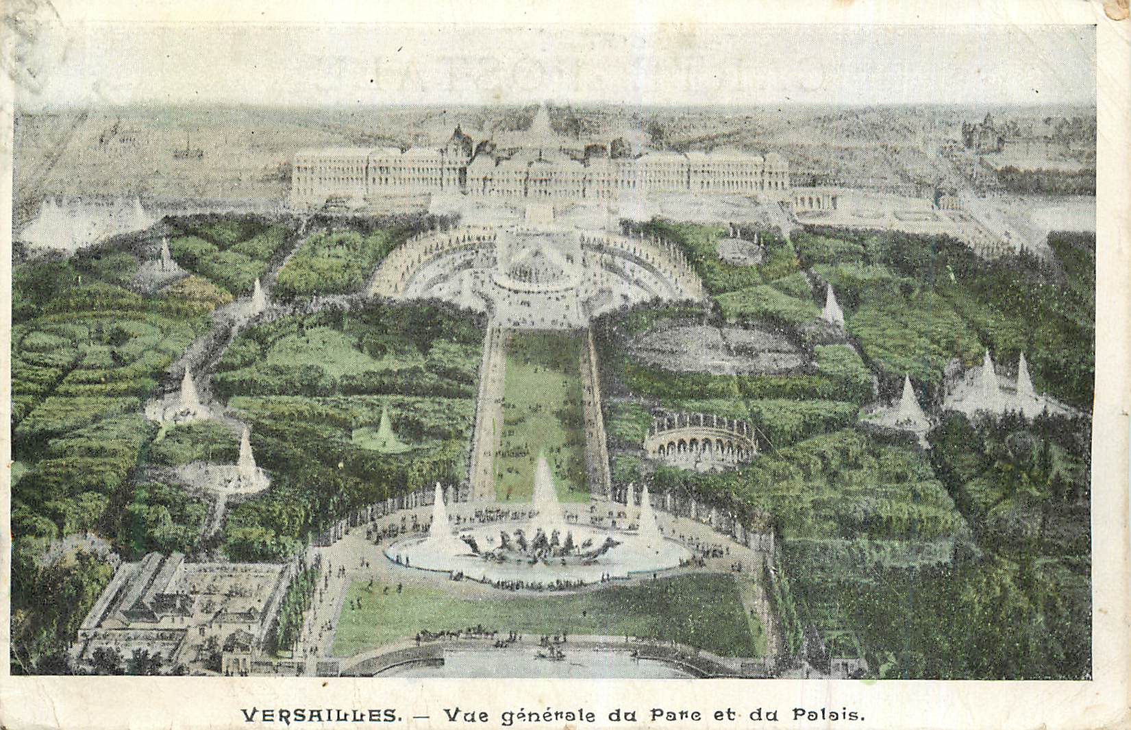 CPA Versailles Vue Generale du Parc et du Palais