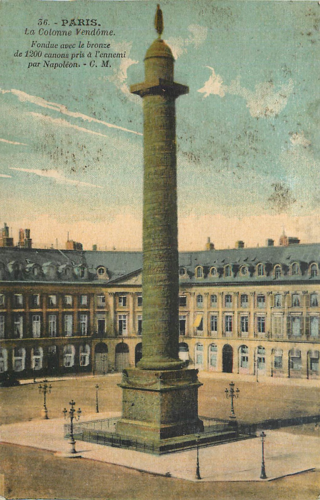 CPA Paris La Colonne Verdome Fondue avec le Bronze