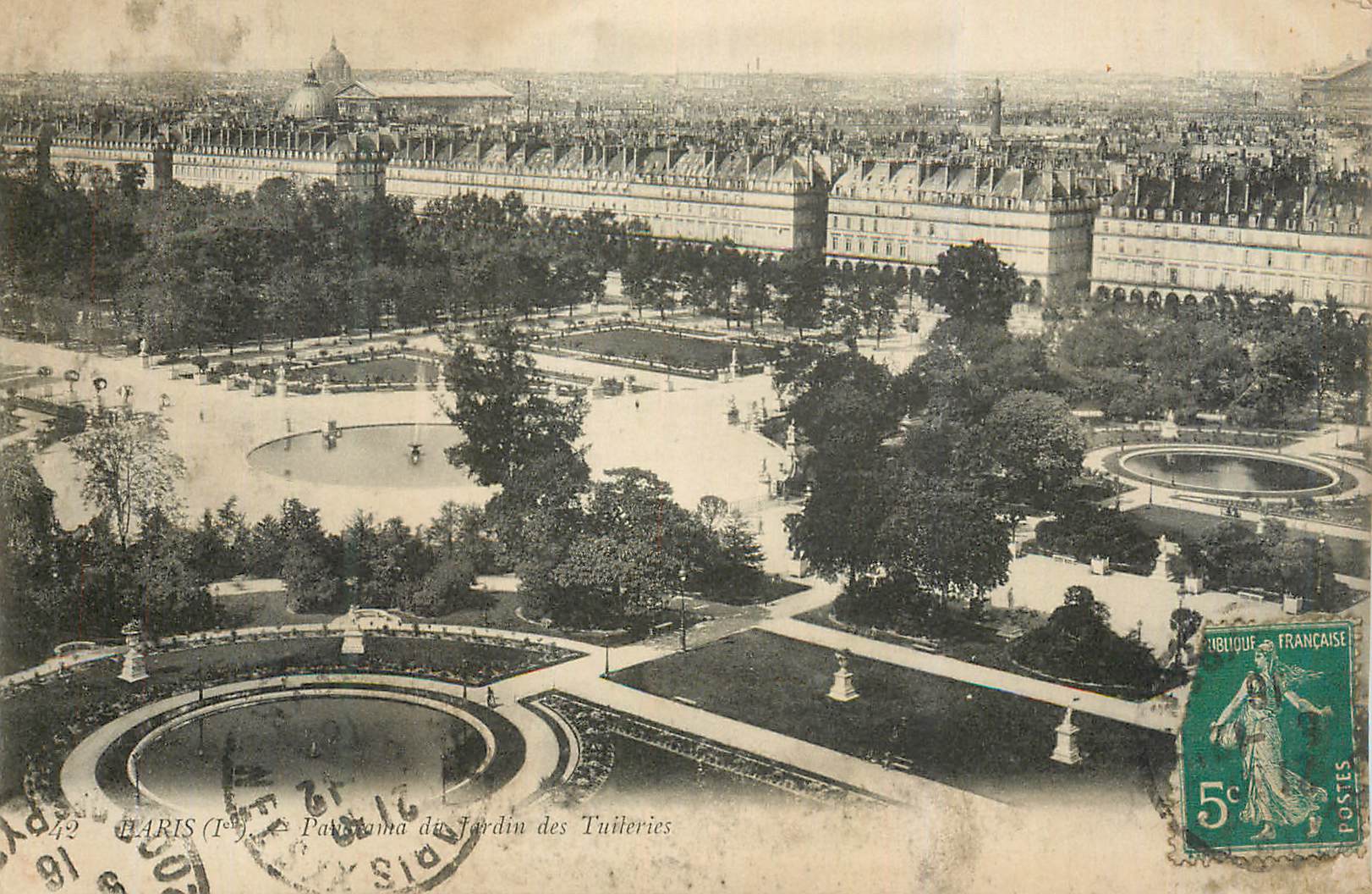 CPA Paris (1er) Panorama du Jardin des Tuileries