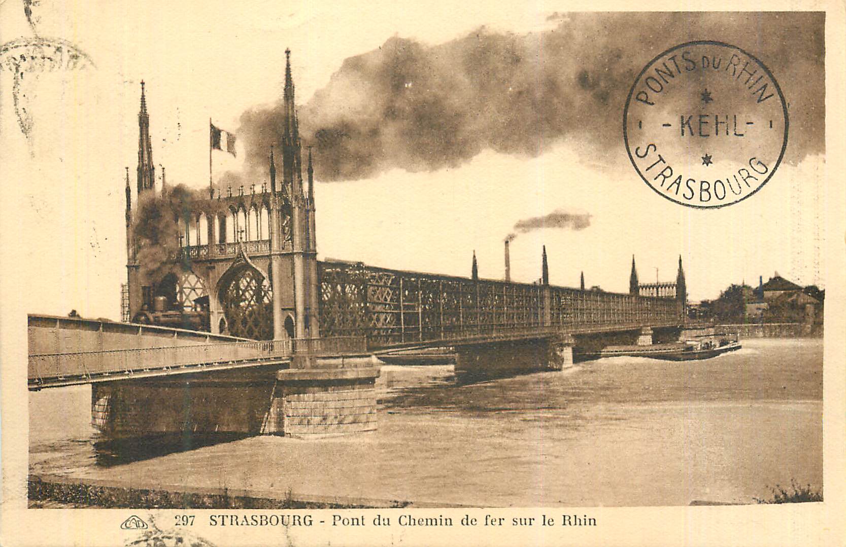 CPA Strasbourg Pont du Chemin de fer sur le Rhin