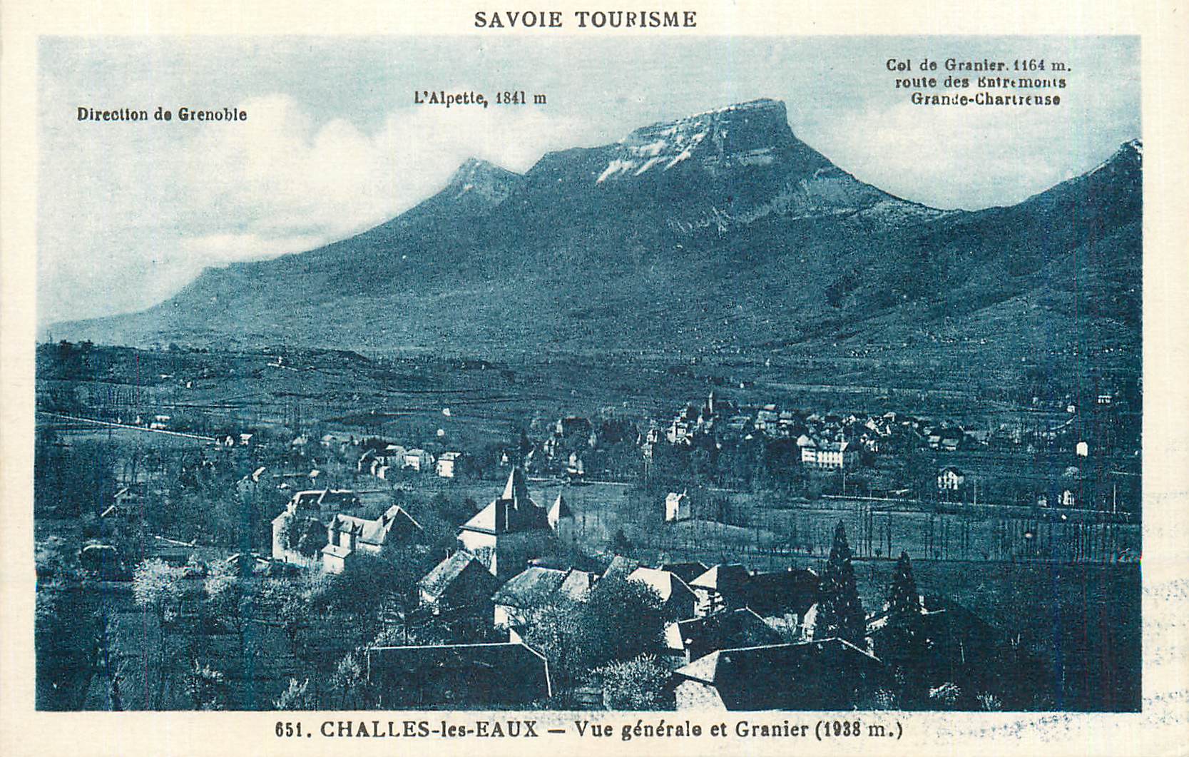 CPA Challes les Eaux Savoie Tourisme Vue Generale et Granier (1938 m)