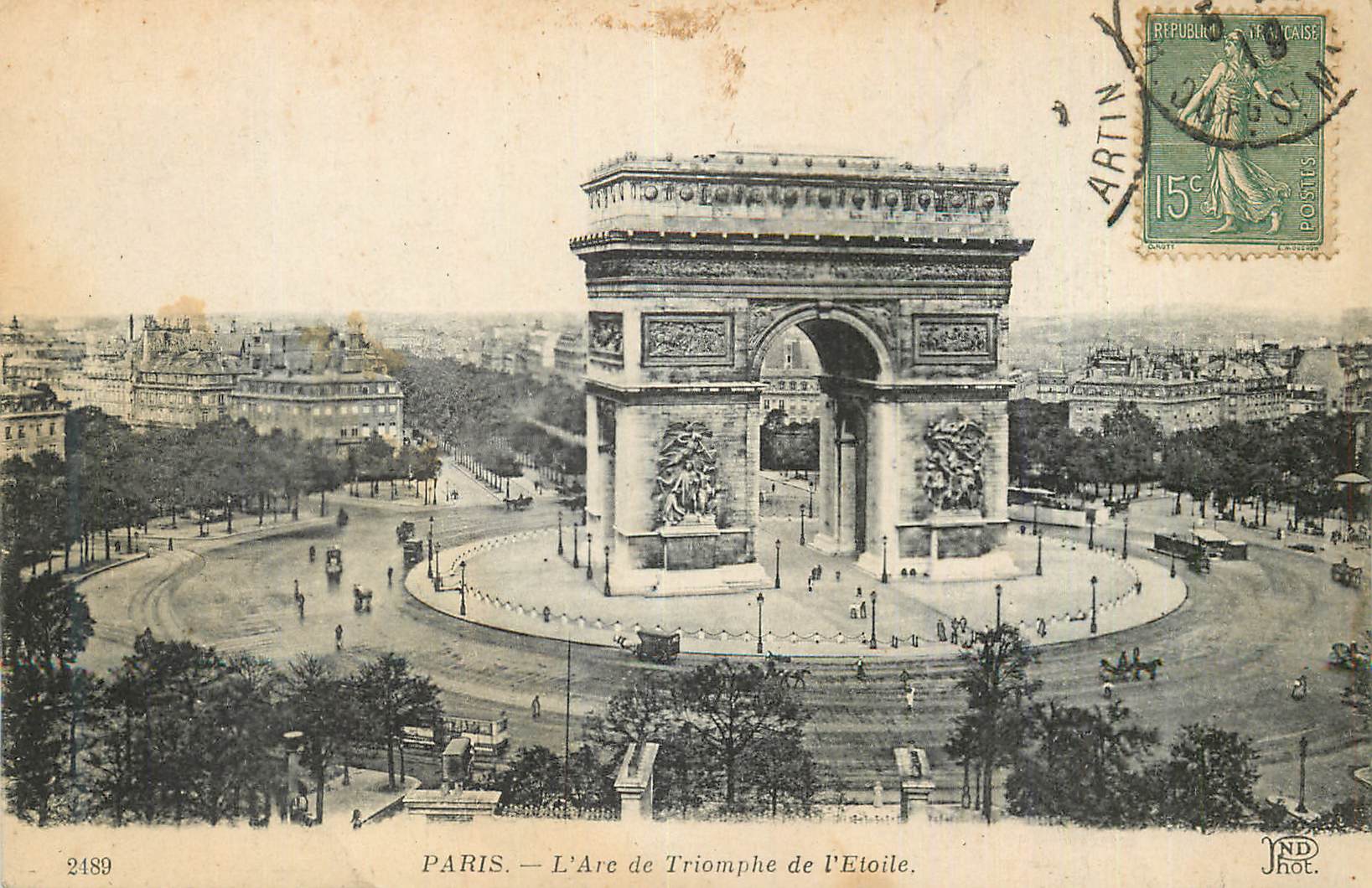 CPA Paris L'Arc de Triomphe de l'Etoile
