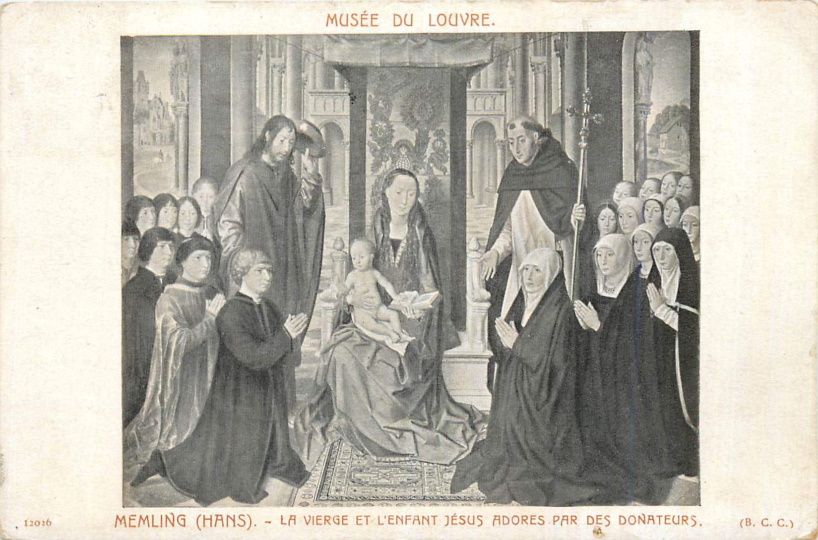CPA Musee du Louvre Memling (Hans) La Vierge et l'Enfant Jesus adores par des Donateurs