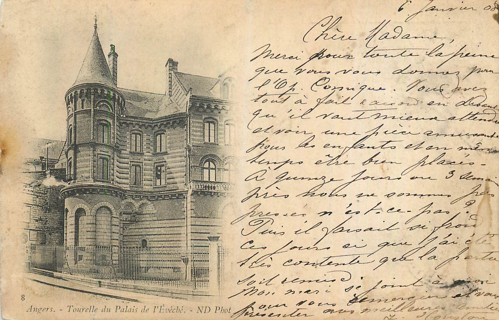CPA Angers Tourelle du Palais de l'Eveche (carte 1900)
