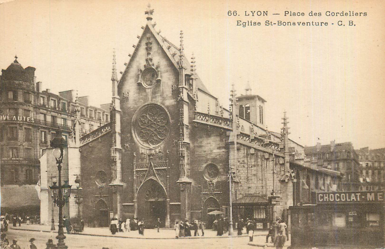 CPA Lyon Place des Cordeliers Eglise St Bonaventure Chocolat