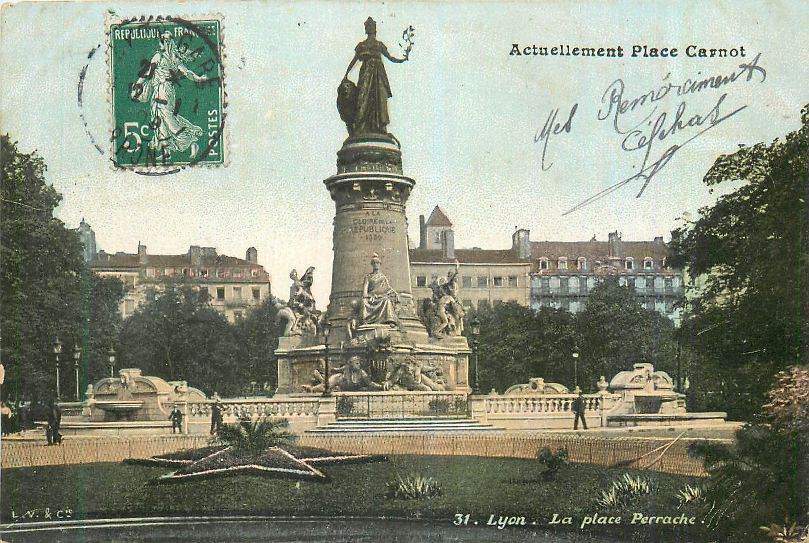 CPA Lyon La Place Perrache Actuellement Place Carnot