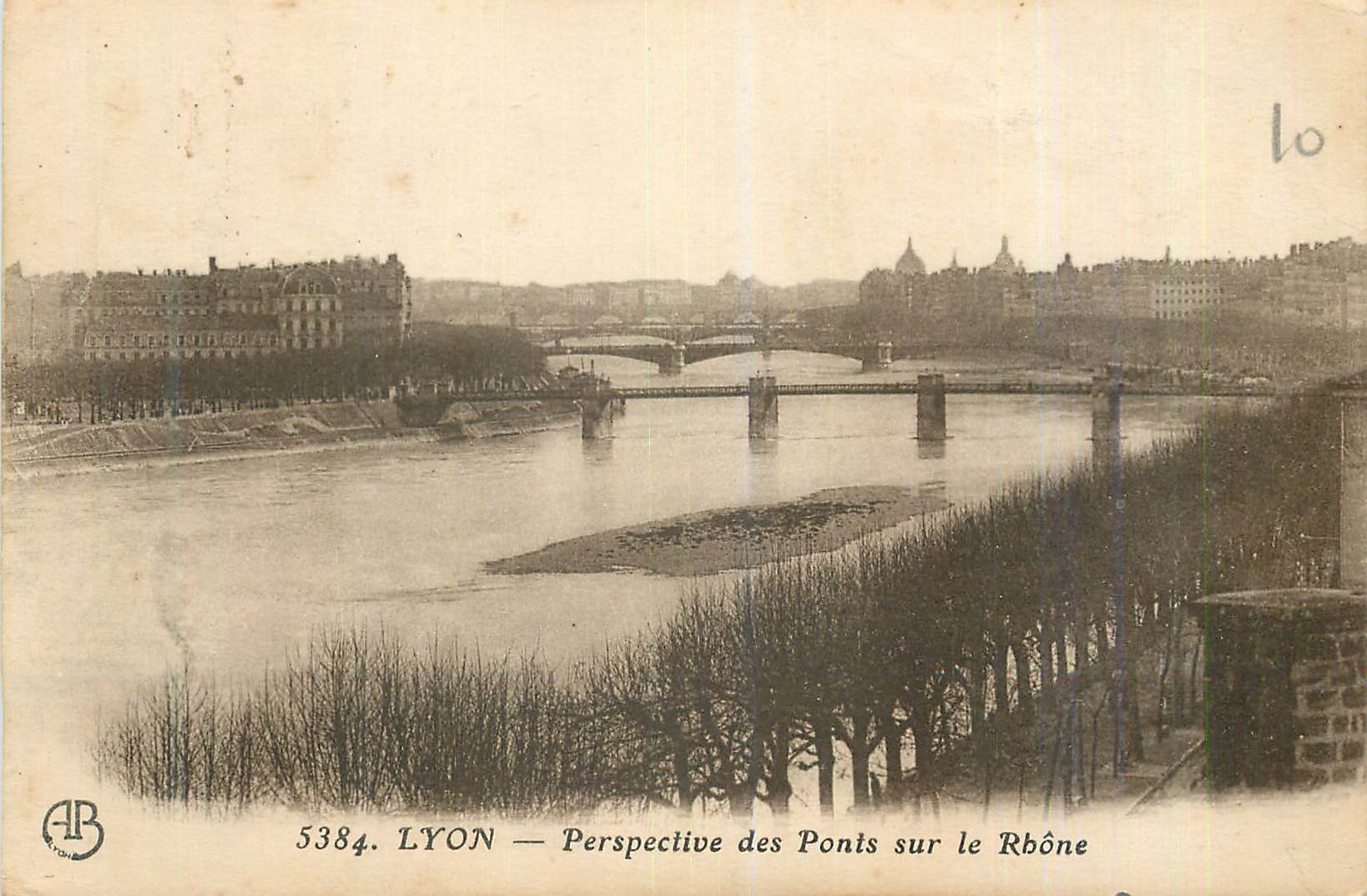 CPA Lyon Perspective des Ponts sur le Rhone