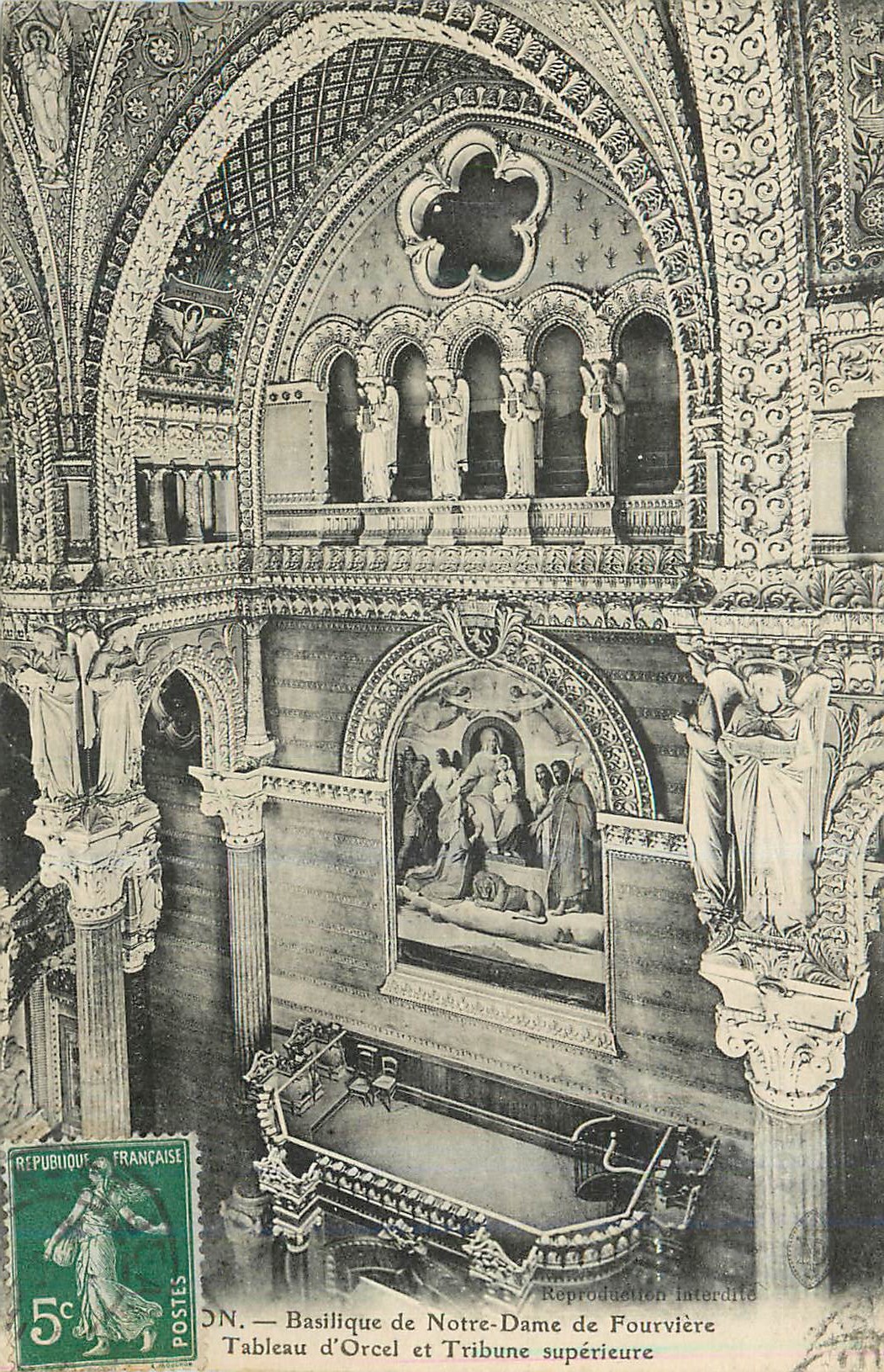 CPA Lyon Basilique de Notre Dame de Fourviere Tableau d'Orcel et Tribune Superieure