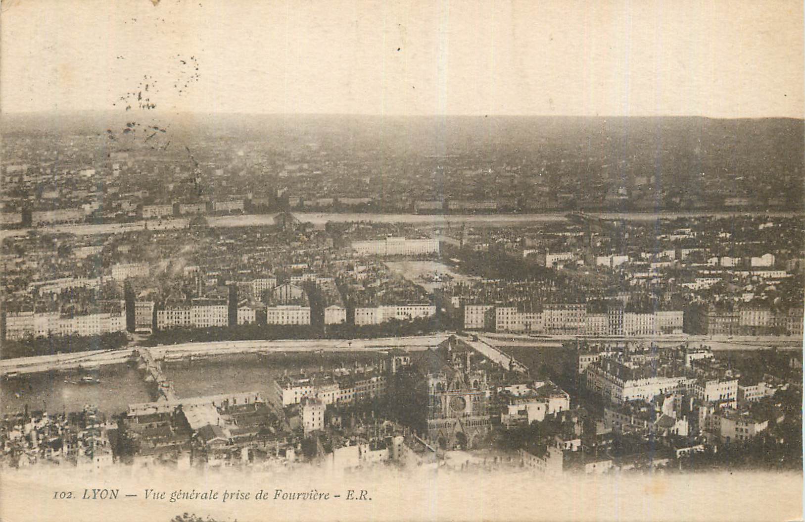 CPA Lyon Vue Generale prise de Fourviere