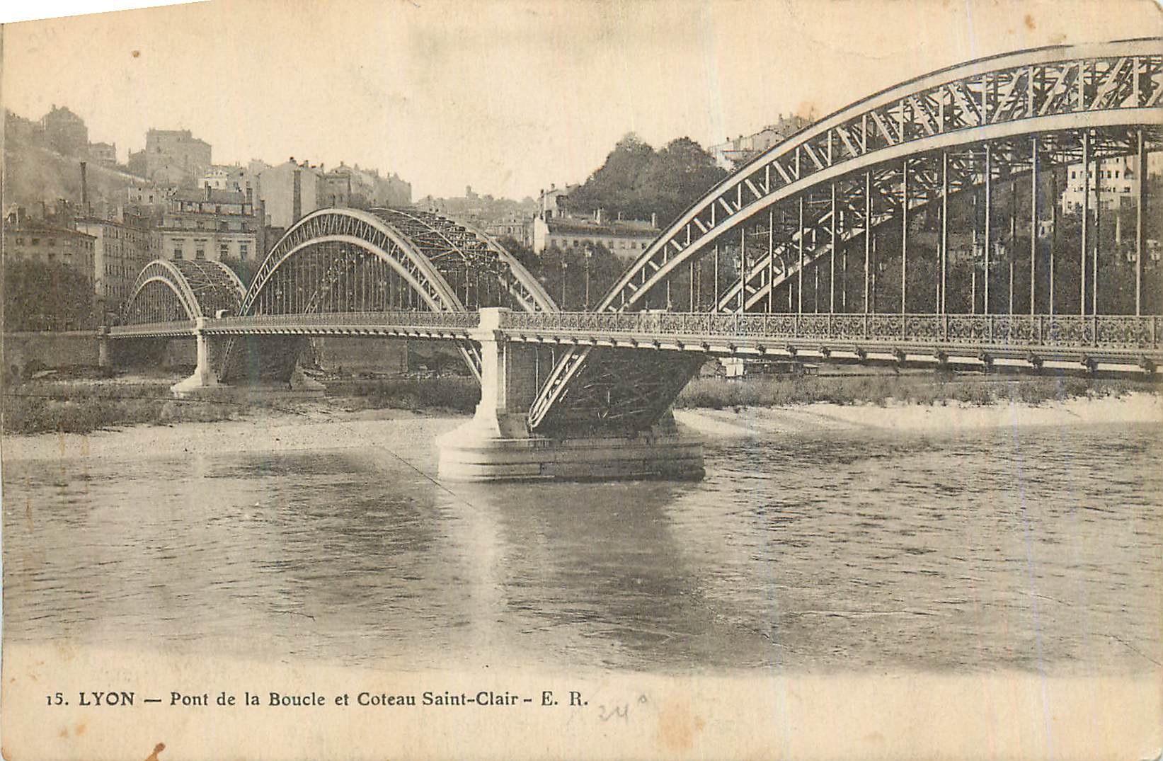 CPA Lyon Pont de la Boucle et Coteau Saint Clair