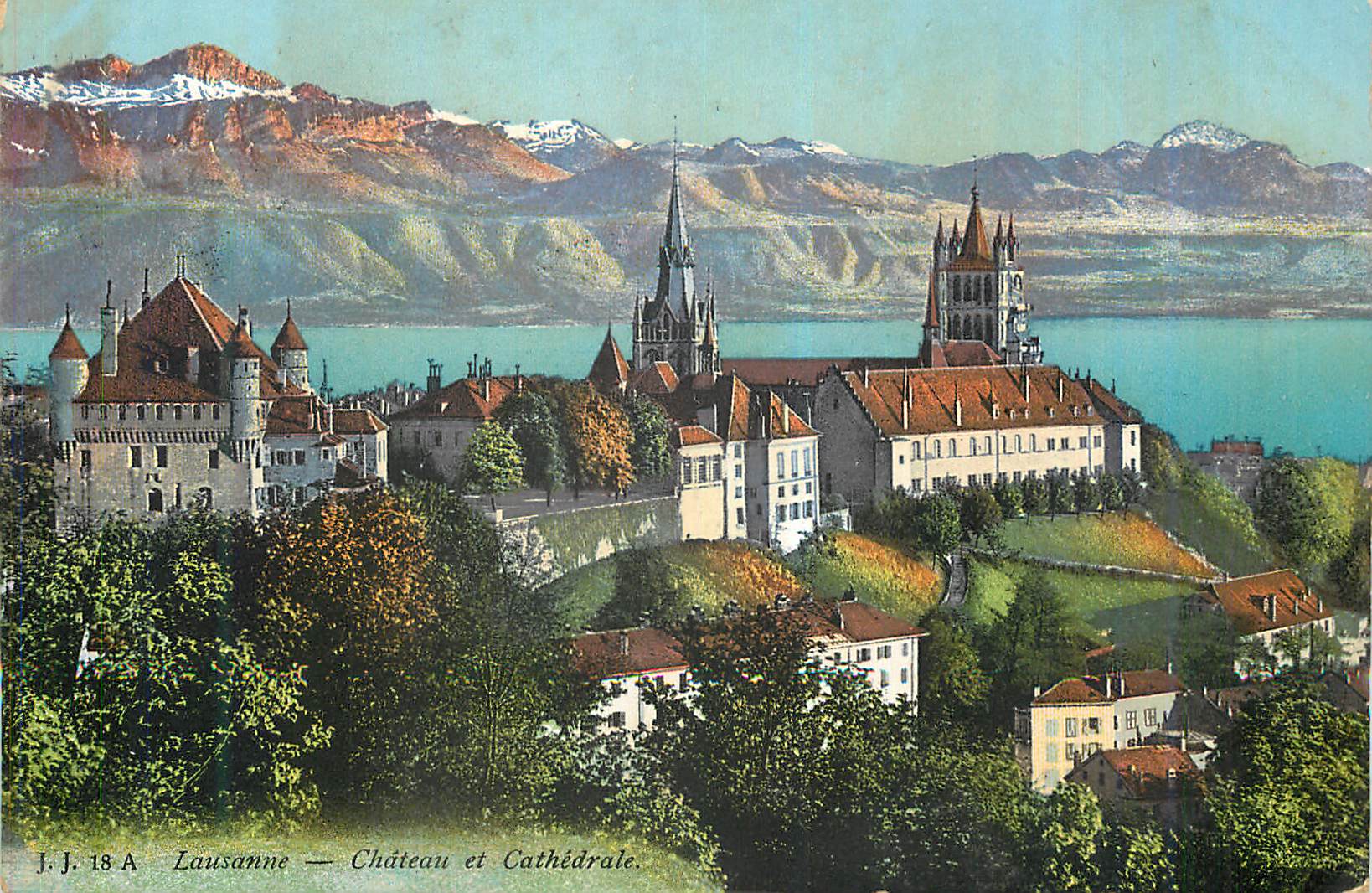 CPA Lausanne Chateau et Cathedrale