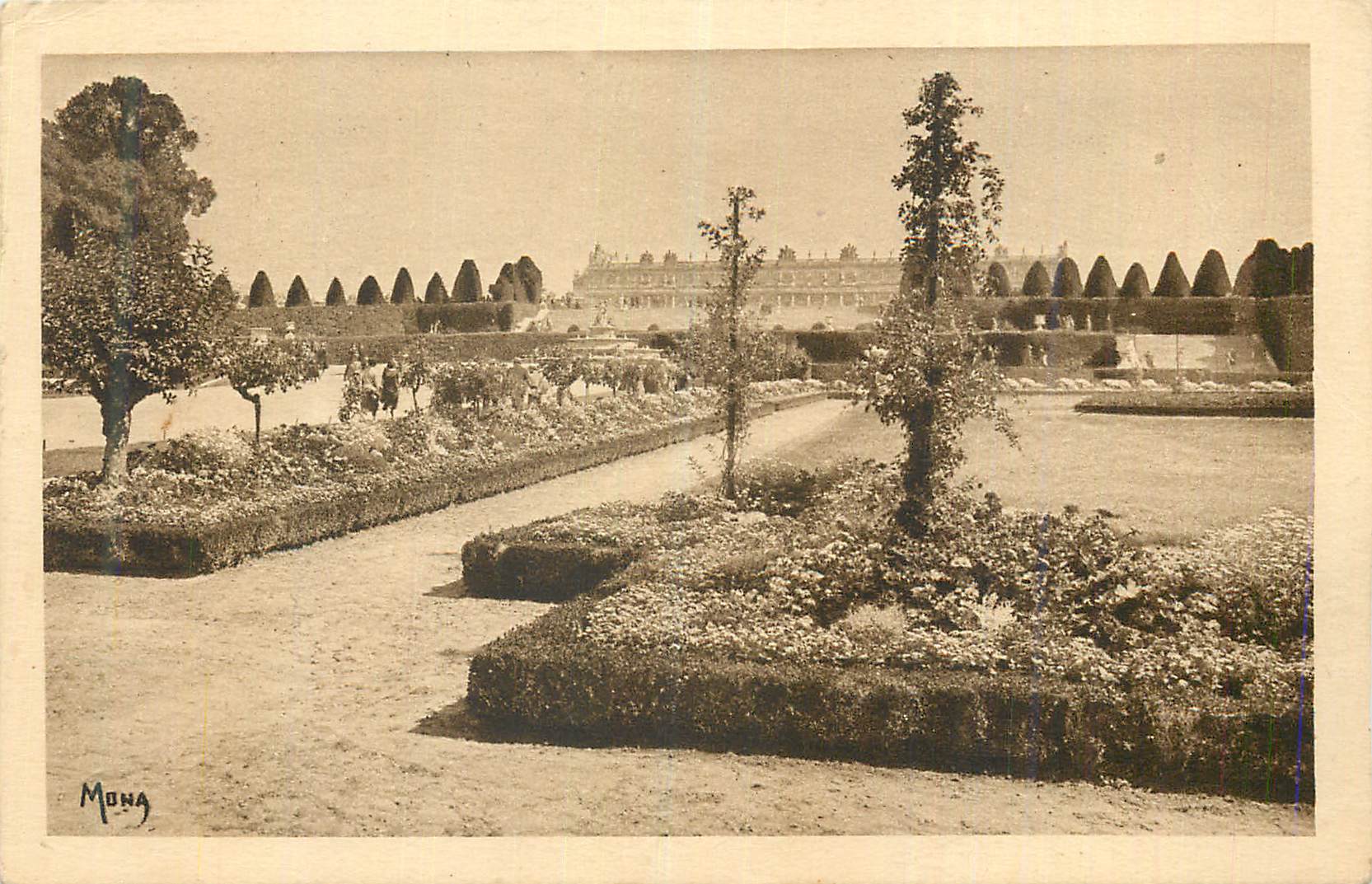 CPA Les Petits Tableaux de Versaille les Parterres de Latone et le Chateau