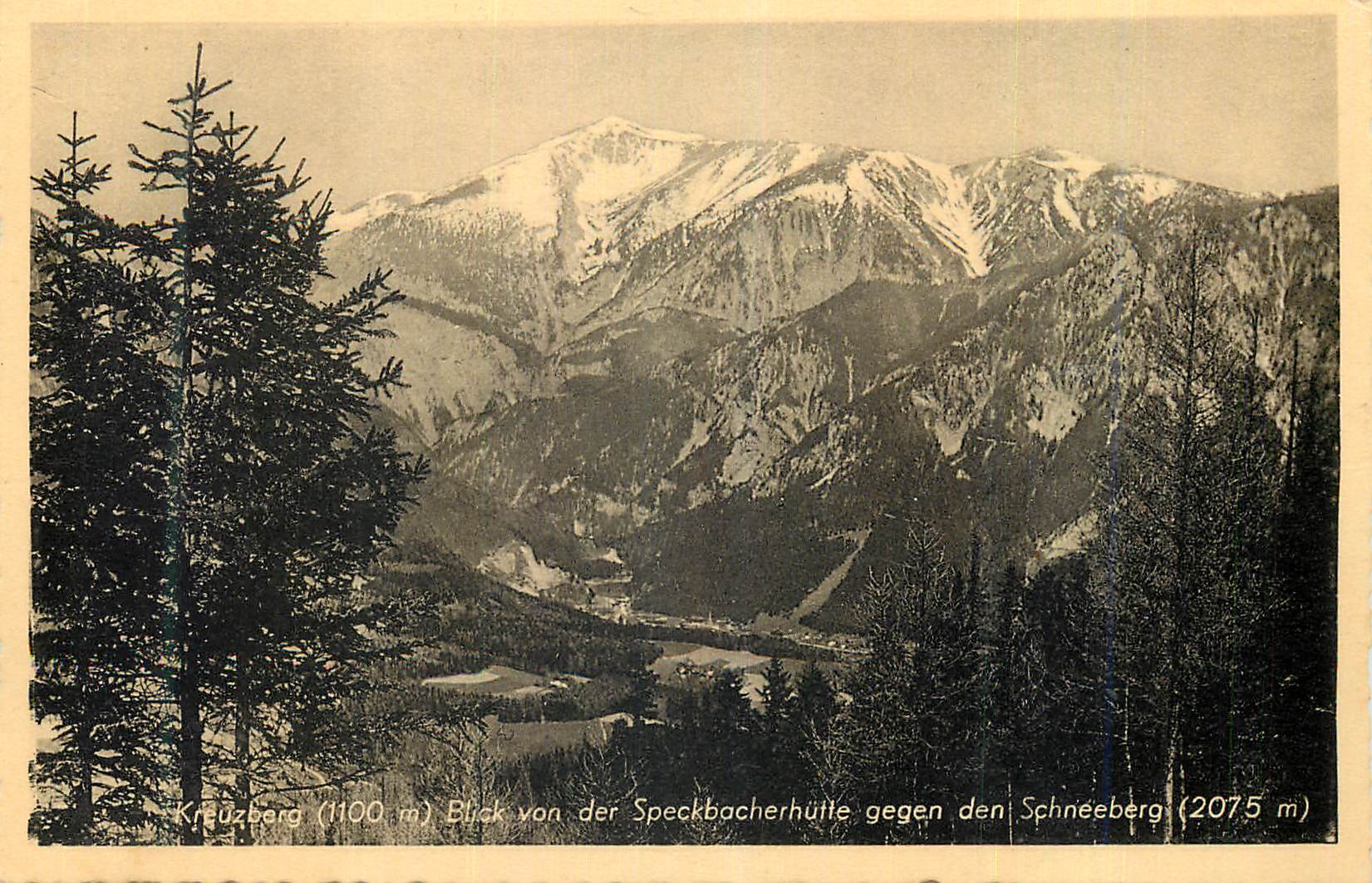 CPM Kreuzberg (1100 m) Blick von der Speckbacherhutte Gegen den Schneeberg (2075 m)