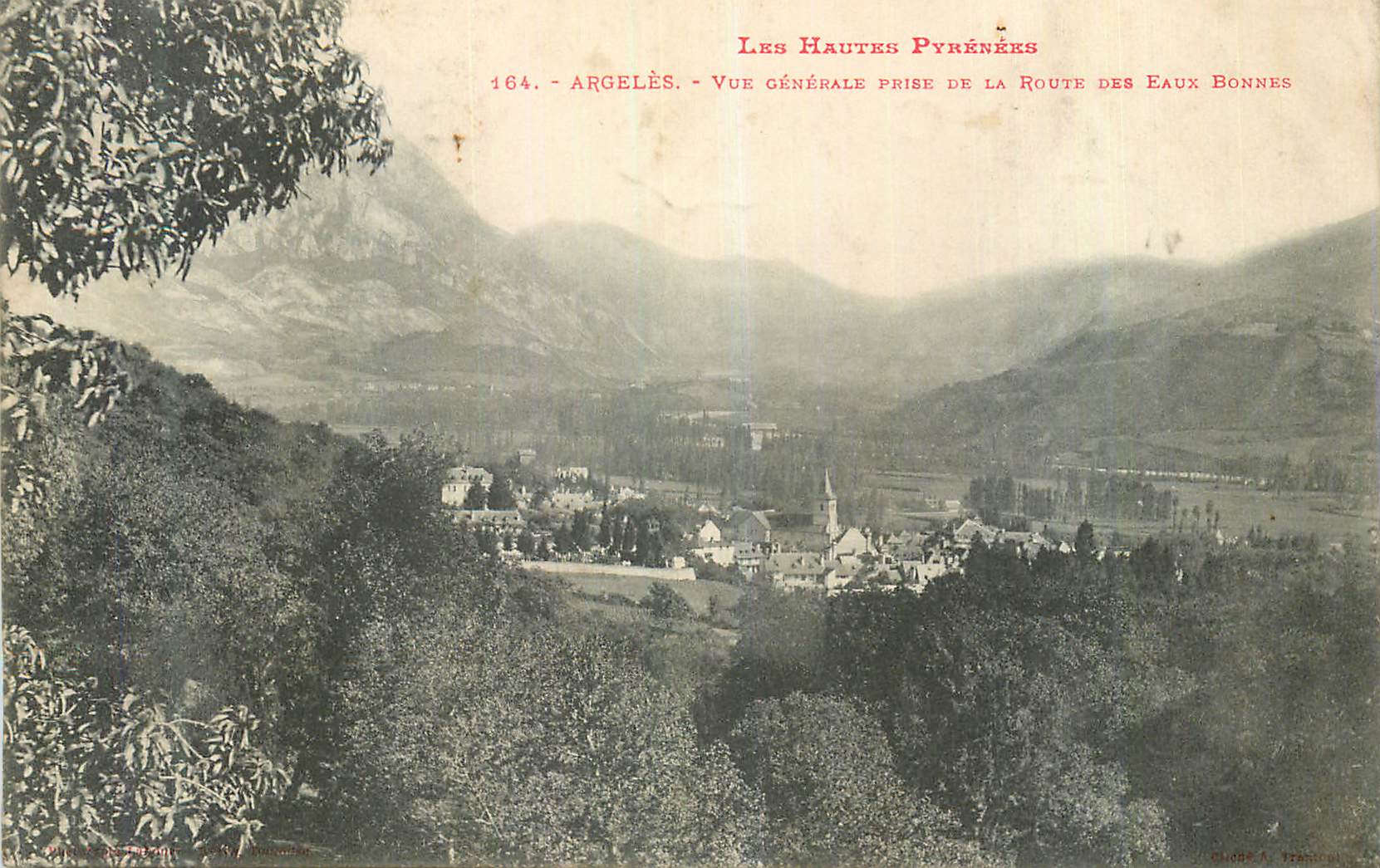 CPA Argeles Les Hautes Pyrenees Vue Generale prise de la Route des Eaux Bonnes