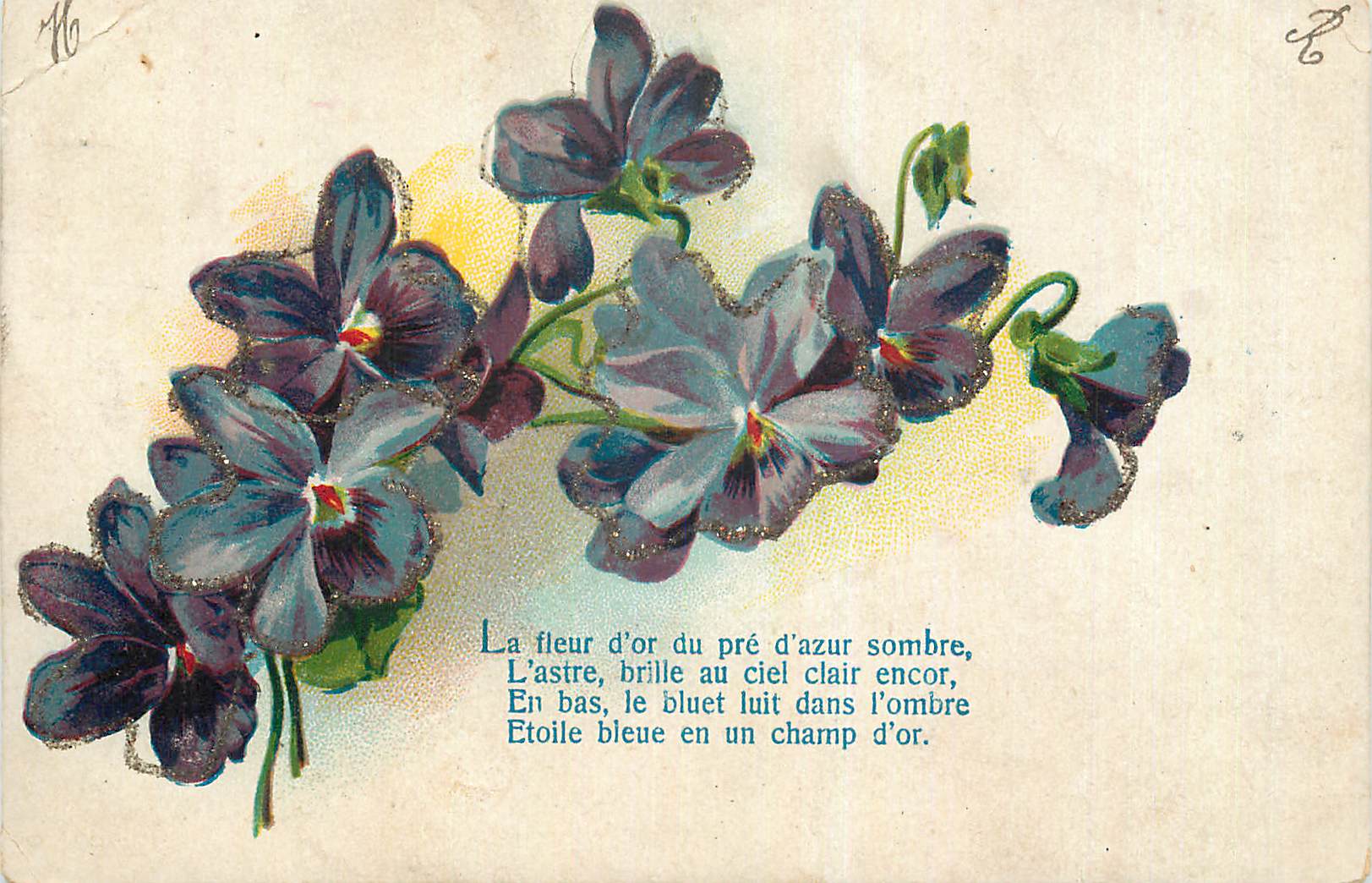CPA La Fleur d'Or du pre d'Azur Sombre L'Astre Brille au Ciel Clair encor