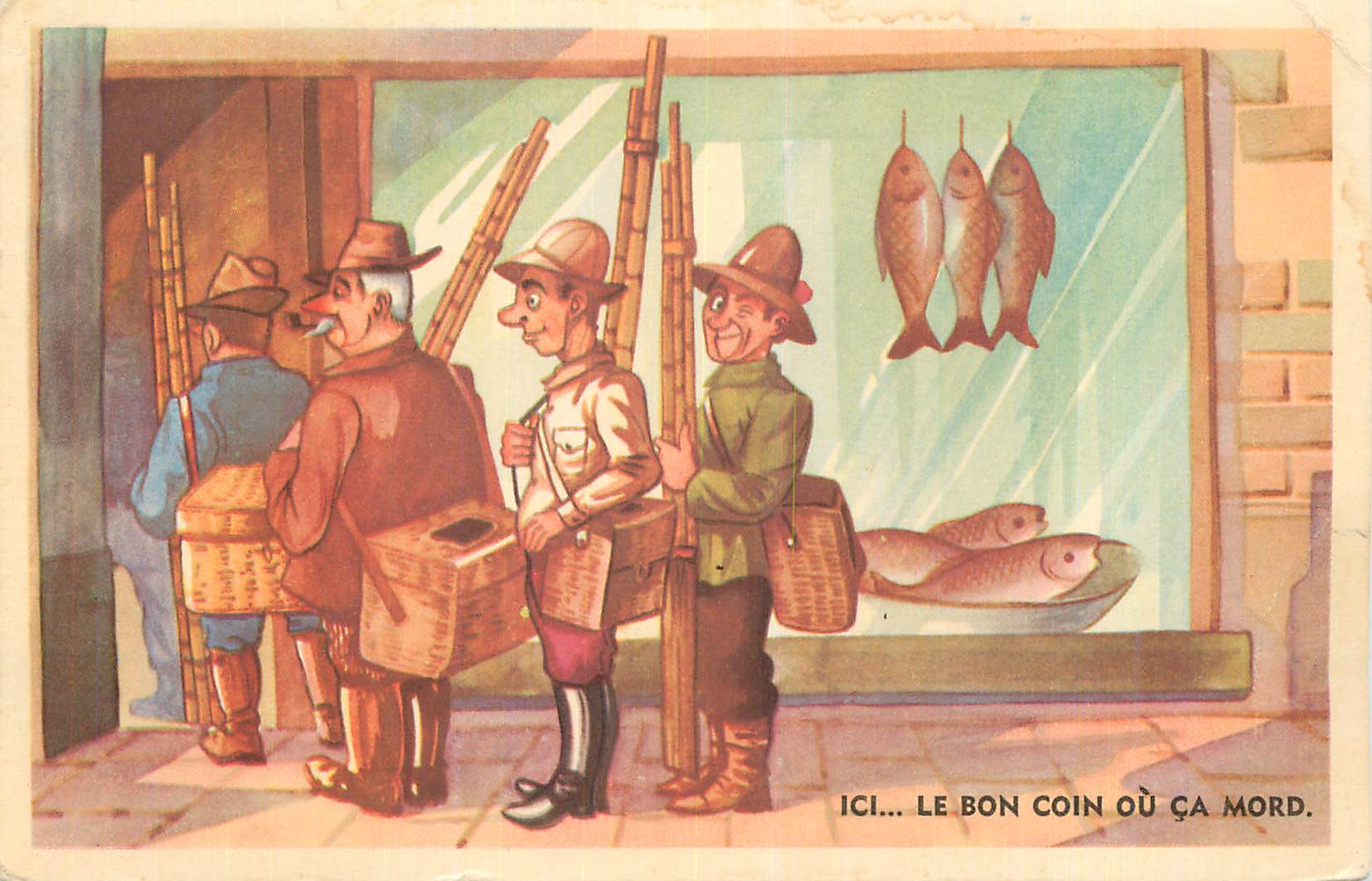 CPA Ici Le Bon Coin ou ca Mord Chien