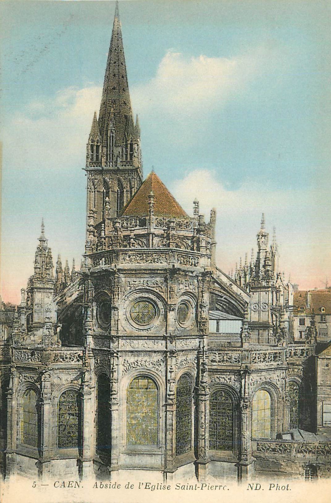 CPA Caen Abside de l'Eglise Saint Pierre