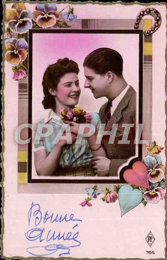 CPA Fantaisie Couple Bonne annee