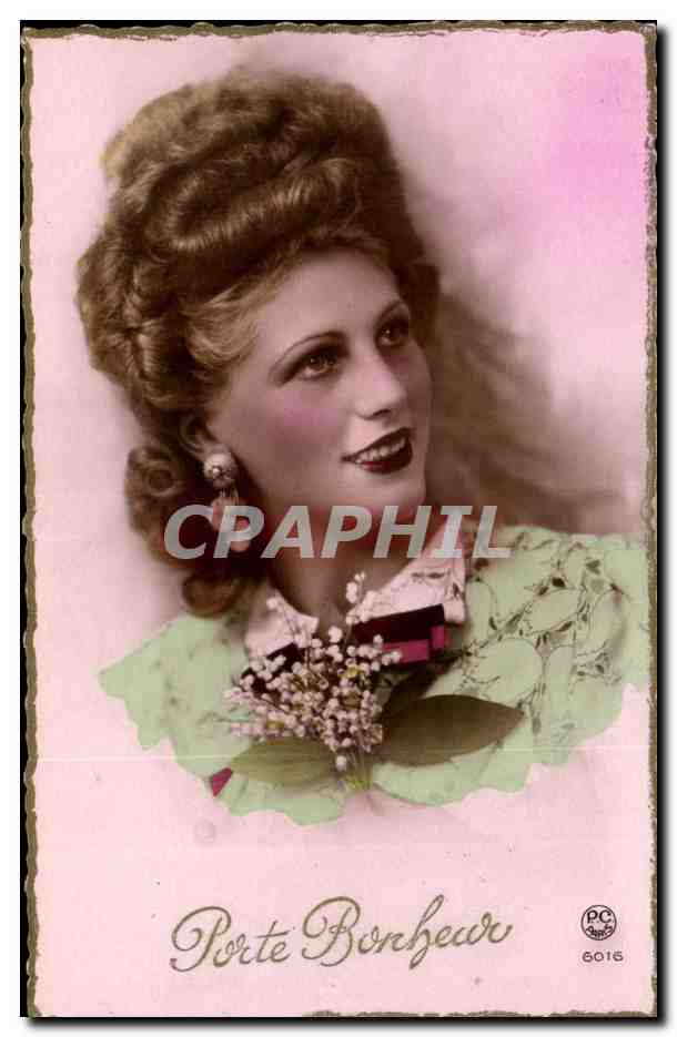 CPA Fantaisie Femme Porte bonheur