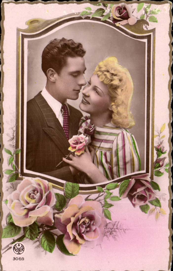Couple amoureux — portrait séparé — A. MOYER n° 3069