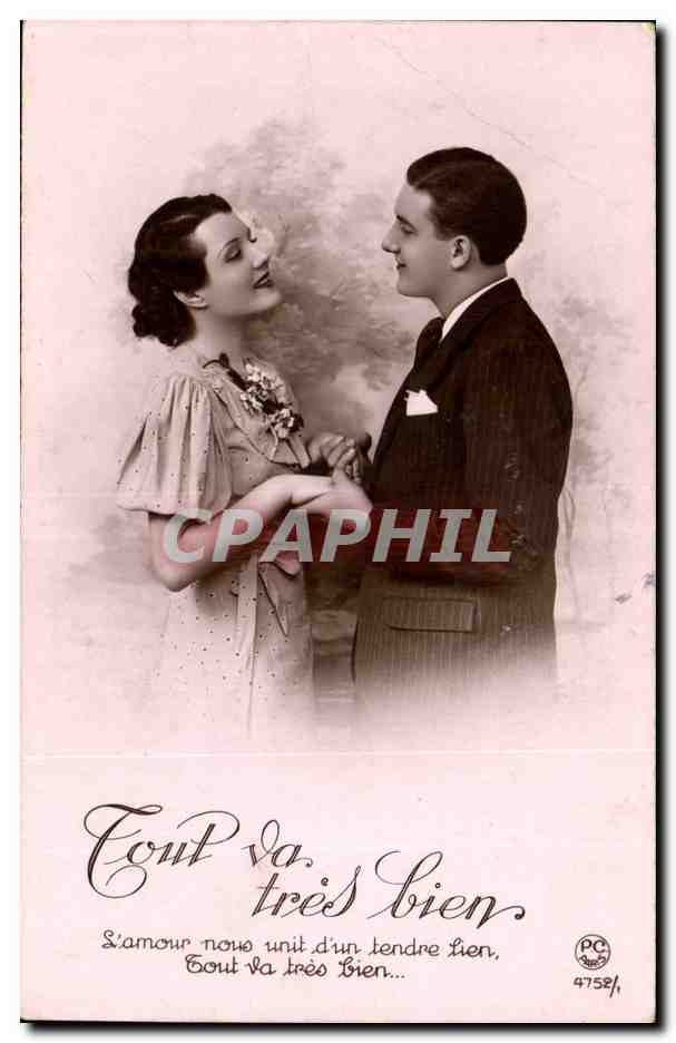 CPA Fantaisie Femme Couple Tout va tres bien