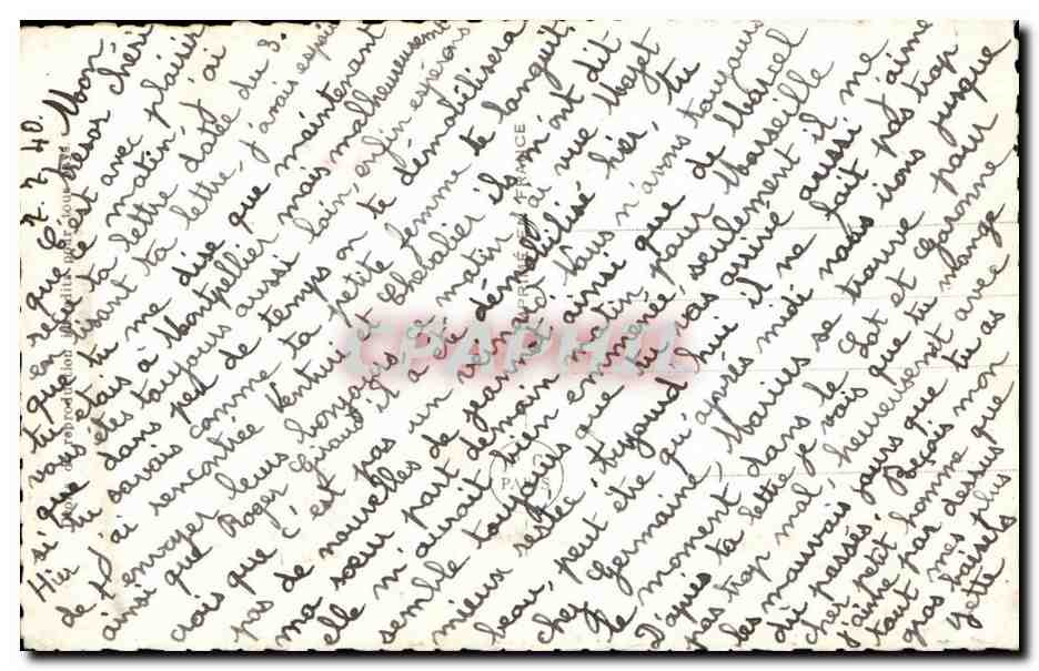 Un couple en extérieur — texte imprimé sur le recto — éditeur PC Paris n° 5189/3 — Rückseite